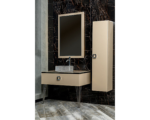 Купить Тумба под раковину Boheme Armadi Art Lucido 100 770-100-CP подвесная Капучино в магазине сантехники Santeh-Crystal.ru