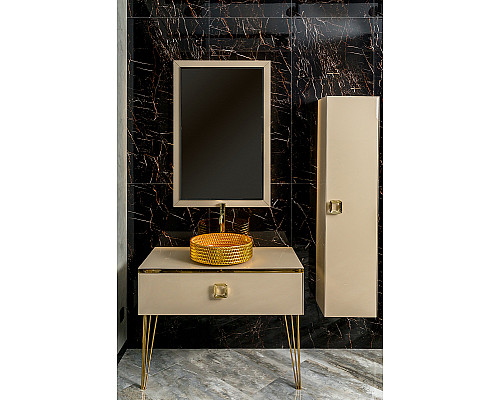 Купить Тумба под раковину Boheme Armadi Art Lucido 100 770-100-CP подвесная Капучино в магазине сантехники Santeh-Crystal.ru