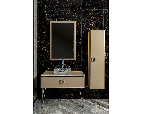 Купить Тумба под раковину Boheme Armadi Art Lucido 100 770-100-CP подвесная Капучино в магазине сантехники Santeh-Crystal.ru