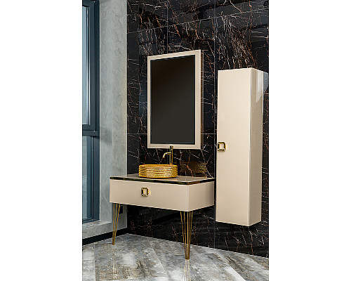 Купить Тумба под раковину Boheme Armadi Art Lucido 100 770-100-CP подвесная Капучино в магазине сантехники Santeh-Crystal.ru