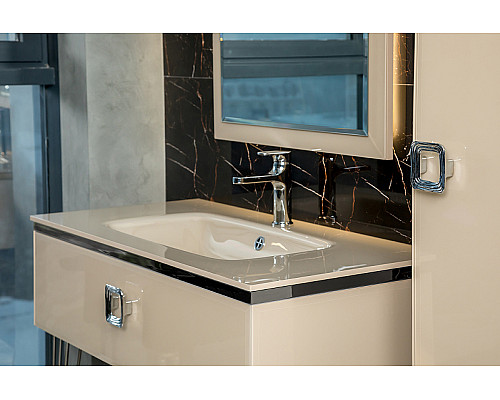 Купить Тумба под раковину Boheme Armadi Art Lucido 100 770-100-CP подвесная Капучино в магазине сантехники Santeh-Crystal.ru