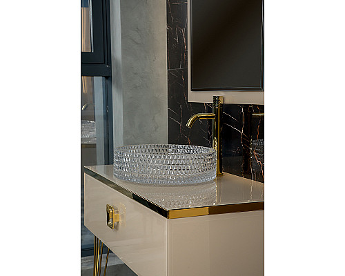 Купить Тумба под раковину Boheme Armadi Art Lucido 100 770-100-CP подвесная Капучино в магазине сантехники Santeh-Crystal.ru