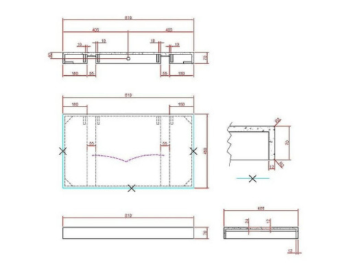 Столешница под раковину Boheme Armadi Art Flat 80 869-080-CLCT Белый мрамор