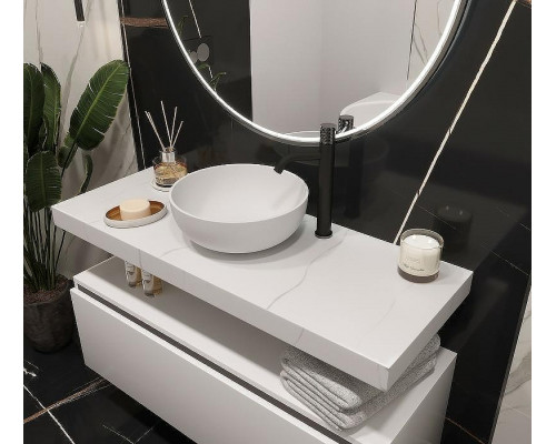 Столешница под раковину Boheme Armadi Art Flat 120 869-120-CLCT Белый мрамор
