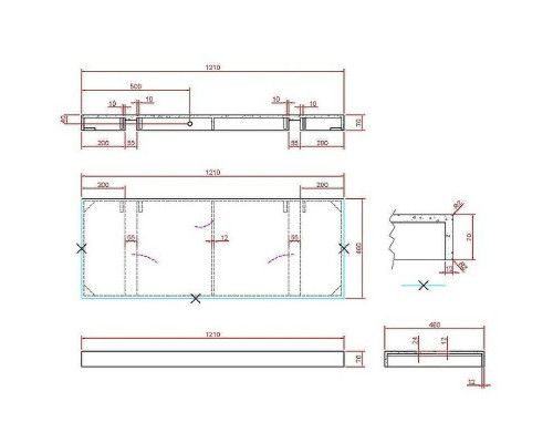 Столешница под раковину Boheme Armadi Art Flat 120 869-120-CLCT Белый мрамор