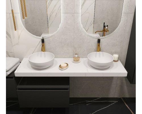Столешница под раковину Boheme Armadi Art Flat 160 869-160-CLCT Белый мрамор