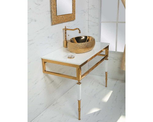 Консоль под раковину Boheme Armadi Art Vogue 100 890-G Золото Белая
