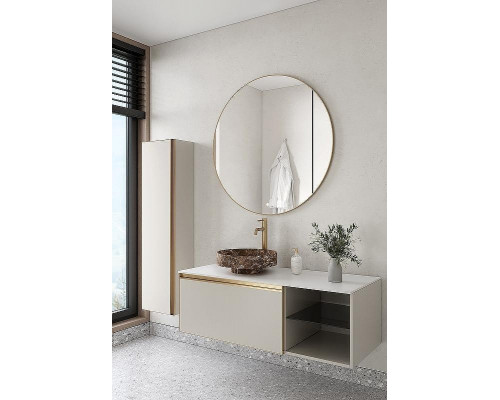 Тумба под раковину Boheme Armadi Art Quatro 6 120 790-M6-120-CM-MG подвесная Кашемир профиль Золото матовое