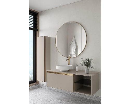 Тумба под раковину Boheme Armadi Art Quatro 6 120 790-M6-120-CM-MG подвесная Кашемир профиль Золото матовое