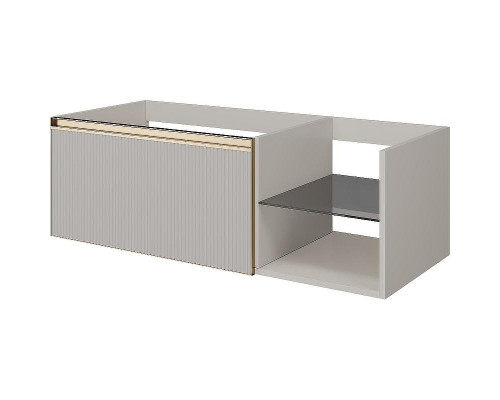Тумба под раковину Boheme Armadi Art Quatro 6 120 790-M6-120-CM-RIB-MG подвесная Кашемир профиль Золото матовое