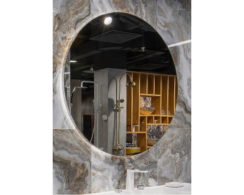 Зеркало Boheme Modern 80x70 543-080-B с подсветкой Черное с сенсорным выключателем и подогревом