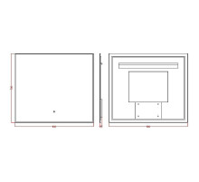 Зеркало Boheme Modern 100x70 543-100-B с подсветкой Черное с сенсорным выключателем и подогревом