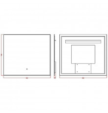 Зеркало Boheme Modern 100x70 543-100-B с подсветкой Черное с сенсорным выключателем и подогревом