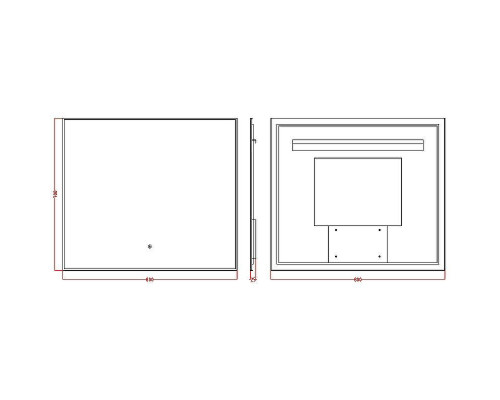 Зеркало Boheme Modern 100x70 543-100-B с подсветкой Черное с сенсорным выключателем и подогревом