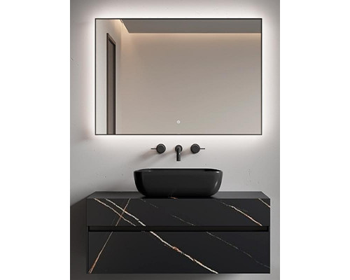 Зеркало Boheme Modern 100x70 543-100-GM с подсветкой Оружейная сталь с сенсорным выключателем и подогревом