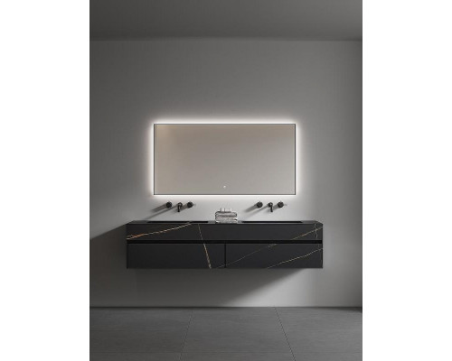 Зеркало Boheme Modern 140x70 543-140-GM с подсветкой Оружейная сталь с сенсорным выключателем и подогревом
