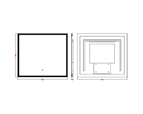 Зеркало Boheme Modern 80x70 544-080 с подсветкой с сенсорным выключателем