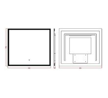 Зеркало Boheme Modern 100x70 544-100 с подсветкой с сенсорным выключателем