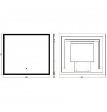 Зеркало Boheme Modern 100x70 544-100 с подсветкой с сенсорным выключателем