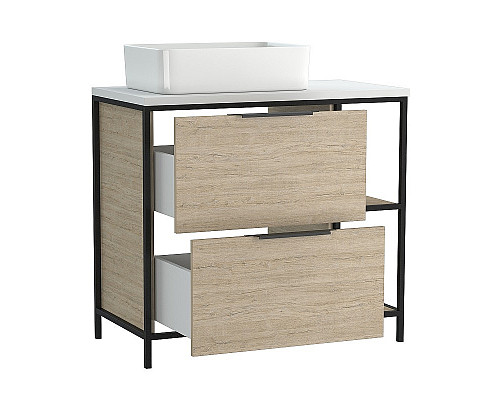 Приобрести Тумба под раковину Cersanit Bosquet 80 63012 Дуб в магазине сантехники Santeh-Crystal.ru