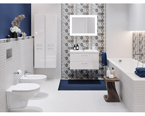 Купить Зеркало Cersanit Led 030 Design 100 KN-LU-LED030x100-d-Os с подсветкой с диммером и подогревом в магазине сантехники Santeh-Crystal.ru