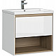 Купить Тумба под раковину Cersanit Louna 60 SZ-LOU-CO60/Wh подвесная Белый глянец дуб Эврика в магазине сантехники Santeh-Crystal.ru