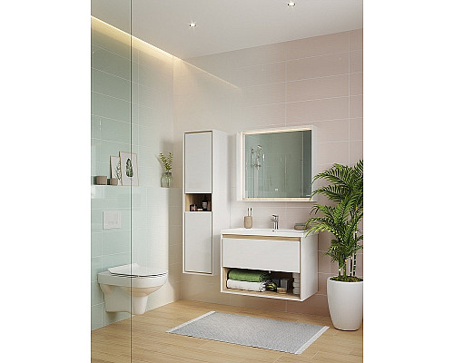 Santeh-Crystal.ru: Тумба под раковину Cersanit Louna 60 SZ-LOU-CO60/Wh подвесная Белый глянец дуб Эврика Купить Тумба под раковину Cersanit Louna 60 SZ-LOU-CO60/Wh подвесная Белый глянец дуб Эврика в магазине сантехники Santeh-Crystal.ru