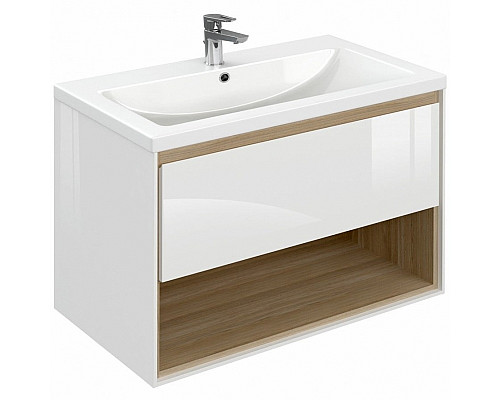 Santeh-Crystal.ru: Тумба под раковину Cersanit Louna 80 SZ-LOU-CO80/Wh подвесная Белый глянец дуб Эврика Купить Тумба под раковину Cersanit Louna 80 SZ-LOU-CO80/Wh подвесная Белый глянец дуб Эврика в магазине сантехники Santeh-Crystal.ru