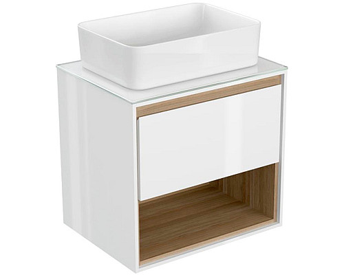 Santeh-Crystal.ru: Тумба под раковину Cersanit Louna 60 SZ-LOU60-BL/Wh подвесная Белый глянец дуб Эврика Заказать Тумба под раковину Cersanit Louna 60 SZ-LOU60-BL/Wh подвесная Белый глянец дуб Эврика в магазине сантехники Santeh-Crystal.ru