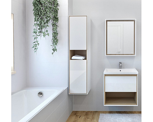 Santeh-Crystal.ru: Шкаф пенал Cersanit Louna 35 SL-LOU/Wh подвесной Белый глянец дуб Эврика Купить Шкаф пенал Cersanit Louna 35 SL-LOU/Wh подвесной Белый глянец дуб Эврика в магазине сантехники Santeh-Crystal.ru