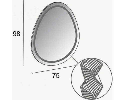 Заказать Зеркало Cezares 75 44777 с подсветкой с узором в магазине сантехники Santeh-Crystal.ru