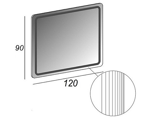 Приобрести Зеркало Cezares 120 54353 с подсветкой с полосами в магазине сантехники Santeh-Crystal.ru
