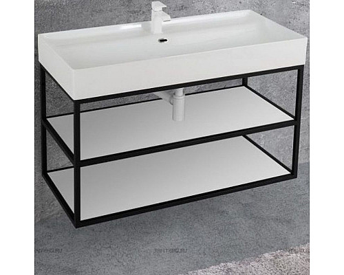 Santeh-Crystal.ru: Консоль под раковину Cezares Cadro 100 CADRO-100/46/58-2C-SO-MET-ST Черная матовая Купить Консоль под раковину Cezares Cadro 100 CADRO-100/46/58-2C-SO-MET-ST Черная матовая в магазине сантехники Santeh-Crystal.ru