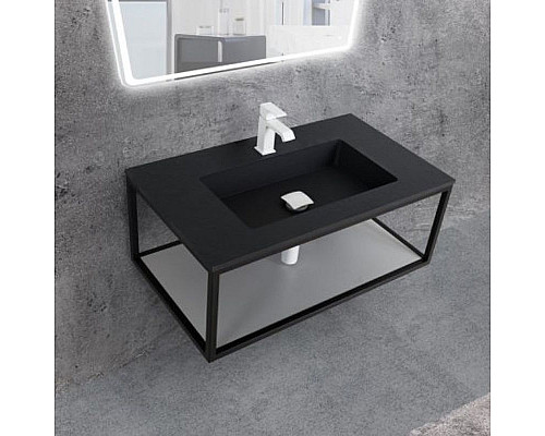 Santeh-Crystal.ru: Консоль под раковину Cezares Cadro 80 CADRO-80/46/30-1C-SO-MET-ST Черная матовая Купить Консоль под раковину Cezares Cadro 80 CADRO-80/46/30-1C-SO-MET-ST Черная матовая в магазине сантехники Santeh-Crystal.ru