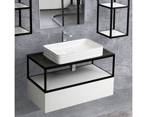 Santeh-Crystal.ru: Консоль под раковину Cezares Cadro 80 CADRO-80/46/30-1C-SO-MET-ST Черная матовая Купить Консоль под раковину Cezares Cadro 80 CADRO-80/46/30-1C-SO-MET-ST Черная матовая в магазине сантехники Santeh-Crystal.ru