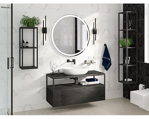 Santeh-Crystal.ru: Консоль под раковину Cezares Cadro 120 CADRO-120/46/30-1C-SO-MET-ST Черная матовая Заказать Консоль под раковину Cezares Cadro 120 CADRO-120/46/30-1C-SO-MET-ST Черная матовая в магазине сантехники Santeh-Crystal.ru