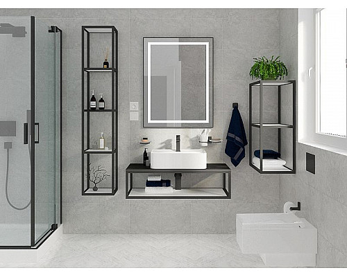 Santeh-Crystal.ru: Консоль под раковину Cezares Cadro 100 CADRO-100/46/30-1C-SO-MET-ST Черная матовая Заказать Консоль под раковину Cezares Cadro 100 CADRO-100/46/30-1C-SO-MET-ST Черная матовая в магазине сантехники Santeh-Crystal.ru