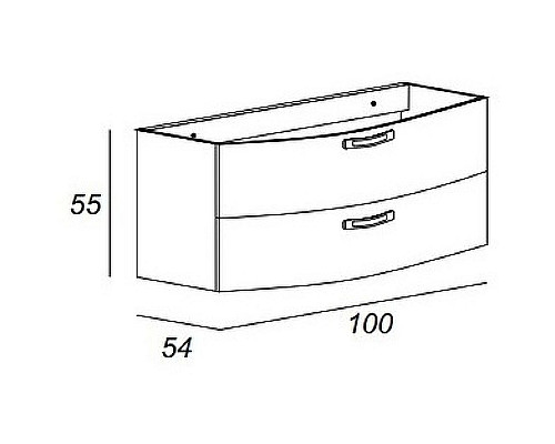 Тумба под раковину Cezares Comfort 100 54482 подвесная Grigio Scuro