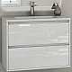 Заказать Тумба под раковину Cezares Glass 60 41791 подвесная Bianco lucido в магазине сантехники Santeh-Crystal.ru