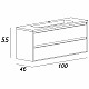 Тумба под раковину Cezares Glass 100 41805 подвесная Antracite