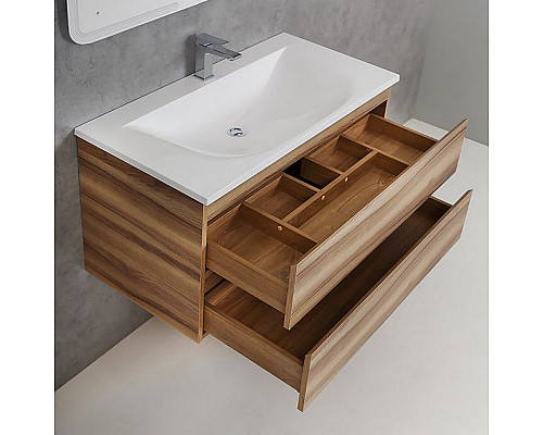 Заказать Тумба под раковину Cezares MOLVENO-100-2C-SO-NN подвесная Noce Nature в магазине сантехники Santeh-Crystal.ru