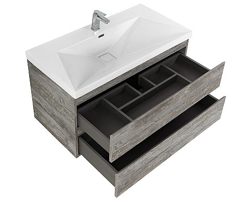 Купить Тумба под раковину Cezares Molveno 80 MOLVENO-80-2C-SO-LG подвесная Legno Grigio в магазине сантехники Santeh-Crystal.ru