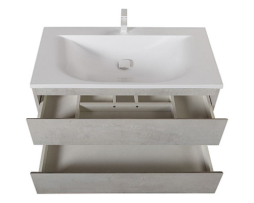 Купить Тумба под раковину Cezares Molveno 100 MOLVENO-100-2C-SO-BET подвесная Beton в магазине сантехники Santeh-Crystal.ru