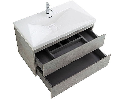 Купить Тумба под раковину Cezares Molveno 100 MOLVENO-100-2C-SO-BET подвесная Beton в магазине сантехники Santeh-Crystal.ru