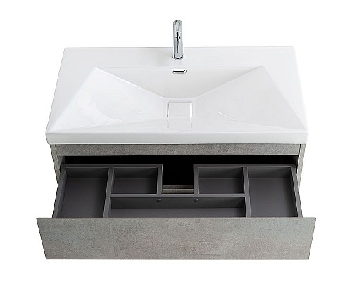 Купить Тумба под раковину Cezares Molveno 100 MOLVENO-100-2C-SO-BET подвесная Beton в магазине сантехники Santeh-Crystal.ru