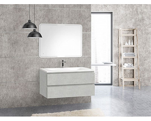 Купить Тумба под раковину Cezares Molveno 100 MOLVENO-100-2C-SO-BET подвесная Beton в магазине сантехники Santeh-Crystal.ru