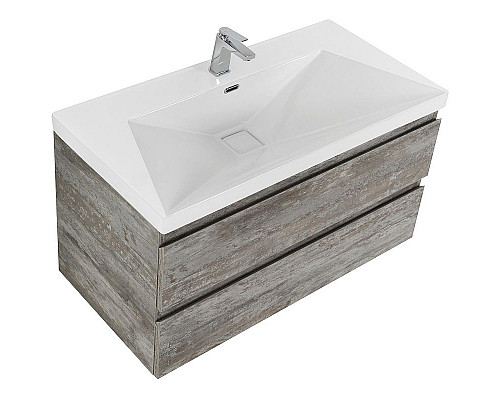 Купить Тумба под раковину Cezares Molveno 100 MOLVENO-100-2C-SO-LG подвесная Legno Grigio в магазине сантехники Santeh-Crystal.ru