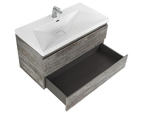Купить Тумба под раковину Cezares Molveno 100 MOLVENO-100-2C-SO-LG подвесная Legno Grigio в магазине сантехники Santeh-Crystal.ru