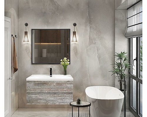 Купить Тумба под раковину Cezares Molveno 100 MOLVENO-100-2C-SO-LG подвесная Legno Grigio в магазине сантехники Santeh-Crystal.ru