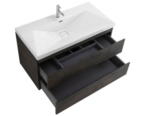 Заказать Тумба под раковину Cezares Molveno 100 MOLVENO-100-2C-SO-OSS подвесная Ossido в магазине сантехники Santeh-Crystal.ru